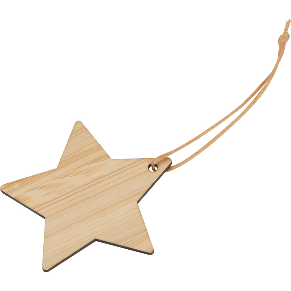 Logotrade promotional products photo of: Bamboo star pendant FOGGIA