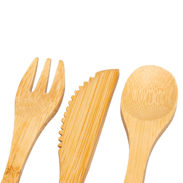 Logotrade promotional item picture of: Bamboo cutlery set BONNEVILLE