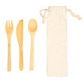 Bamboo cutlery set BONNEVILLE, beige