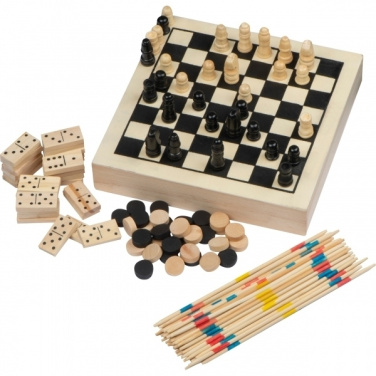 Logo trade promotional giveaways image of: Wooden game collection RIGA