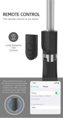Logo trade business gifts image of: Selfie stick with tripod, K06