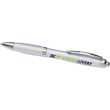 Logo trade business gift photo of: Curvy ballpoint pen with frosted barrel and grip