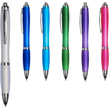 Logotrade promotional giveaway picture of: Curvy ballpoint pen with frosted barrel and grip