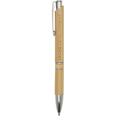 Logo trade promotional merchandise photo of: Wicker bamboo ballpoint pen