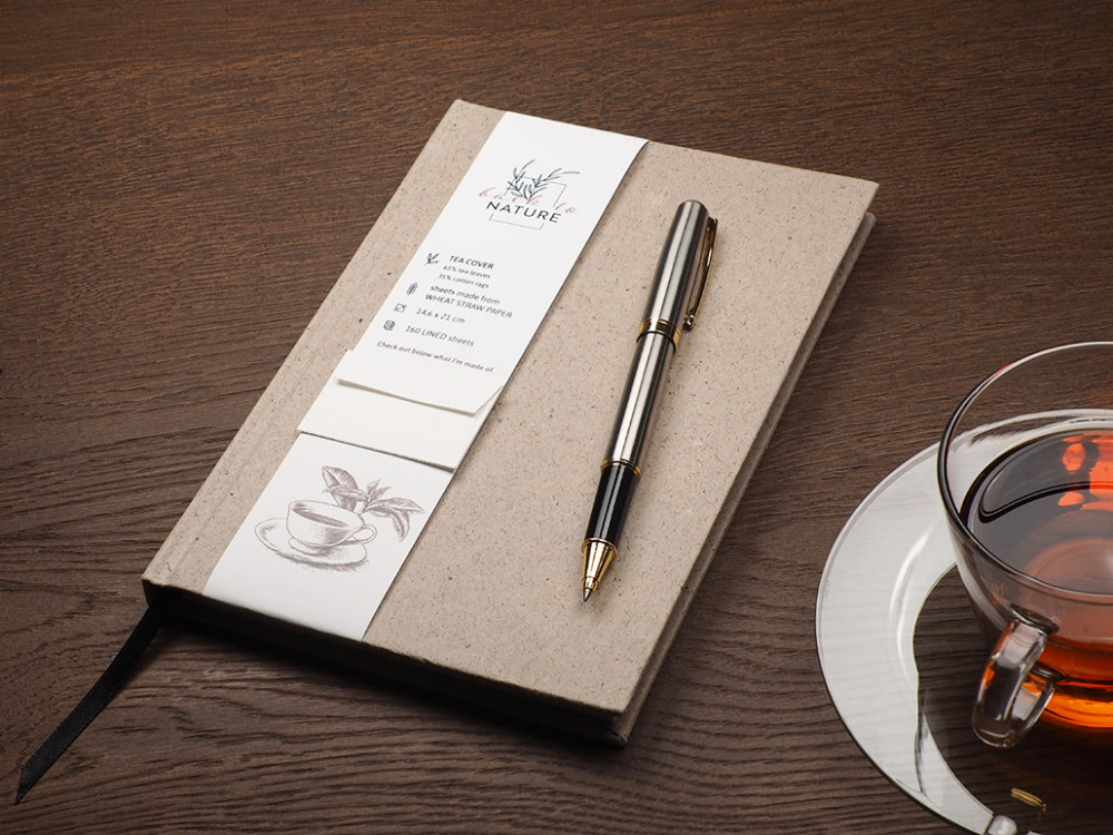 Logo trade corporate gifts picture of: Recycled Tea Notebook 209734000