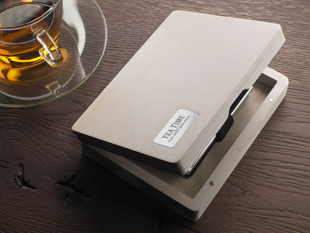 Logo trade promotional giveaways image of: Wooden box 1819121
