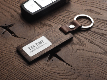 Logo trade promotional item photo of: Wooden keyring 1853121