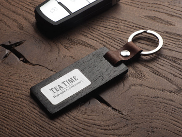 Logo trade promotional giveaways image of: Wooden keyring 1853121