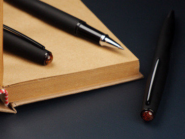 Logo trade promotional products image of: Amber Pen set  1235036