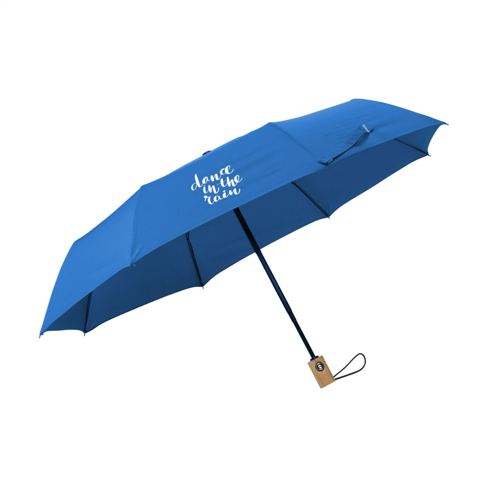 Logo trade corporate gifts image of: Michigan foldable RCS RPET umbrella 21 inch