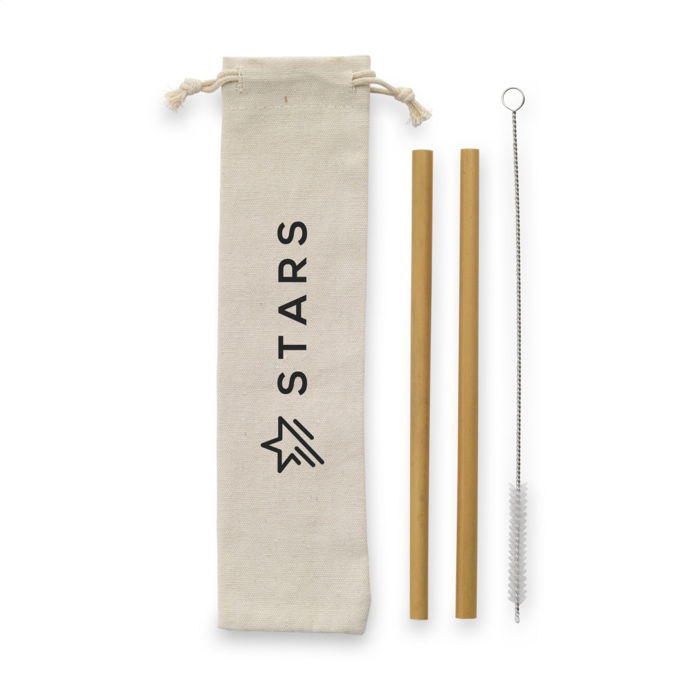 Logo trade business gifts image of: ECO Bamboe Straw Set bamboo straws