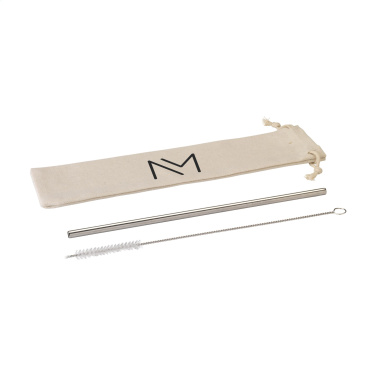 Logotrade advertising products photo of: Reusable 1 piece ECO Straw Set stainless-steel straw