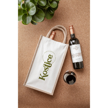 Logotrade advertising product image of: Jute Canvas Double Wine Bag