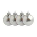 Christmas Bauble Ø 6 cm - set of 4 - Made in Europe, silver