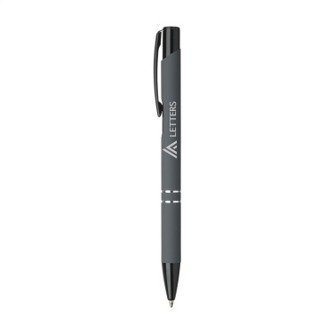 Logo trade corporate gifts image of: Ebony Rubberised pen