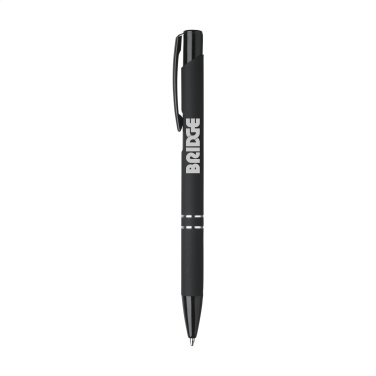 Logo trade corporate gift photo of: Ebony Rubberised pen