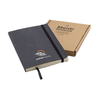 Logotrade corporate gift image of: Monti Recycled Leather - Paper Notebook A5