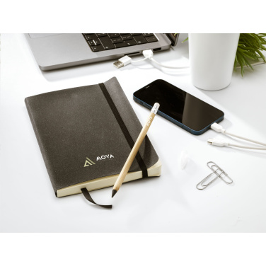 Logo trade promotional merchandise picture of: Monti Recycled Leather - Paper Notebook A5