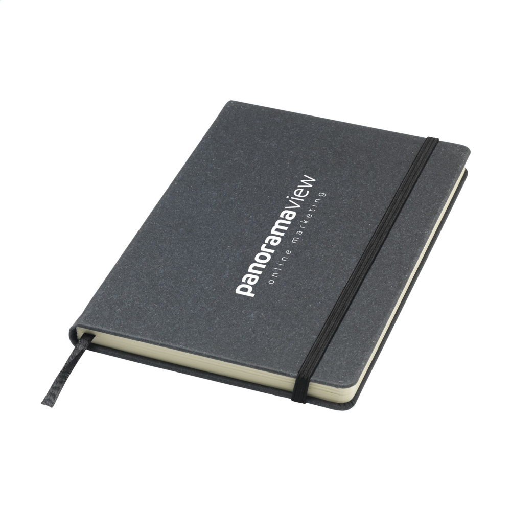 Logo trade promotional product photo of: Montana Recycled Leather Paper Notebook A5