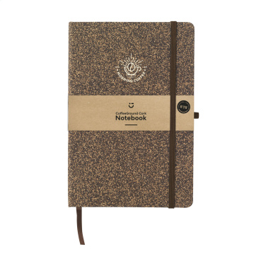 Logo trade promotional merchandise picture of: CoffeeGround Cork Paper Notebook A5