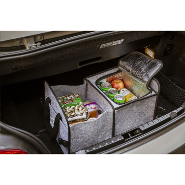 Logo trade business gifts image of: Trunk GRS RPET Felt Organiser Cooler bag