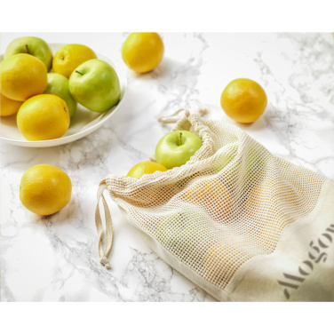 Logotrade promotional giveaways photo of: Natura Organic GOTS Mesh Bag (120 g/m²) fruit bag