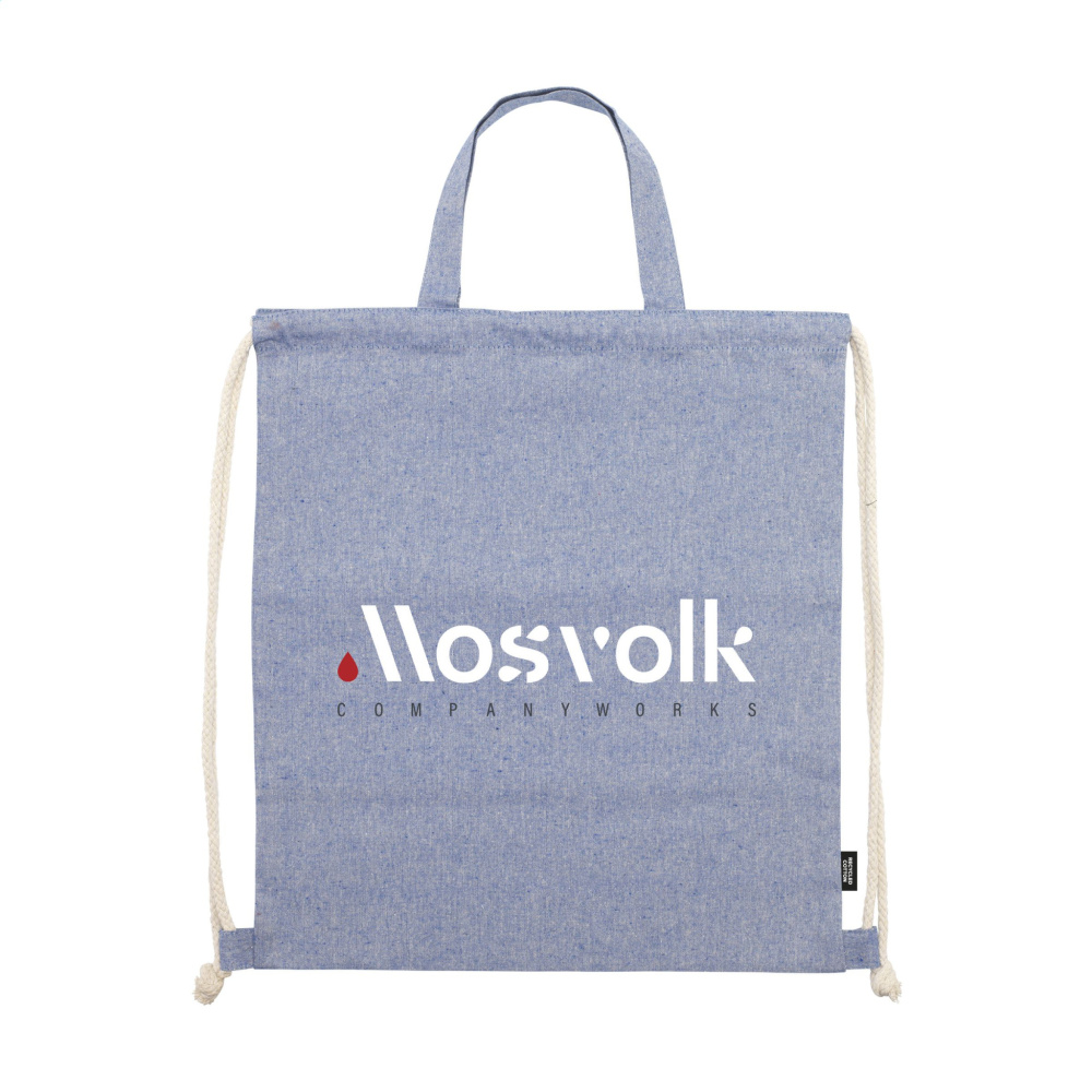 Logotrade advertising product picture of: GRS Recycled Cotton PromoBag Plus (180 g/m²) backpack