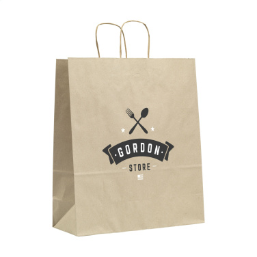 Logo trade business gifts image of: Leaf It Bag Wide recycled grass paper (90 g/m²) L