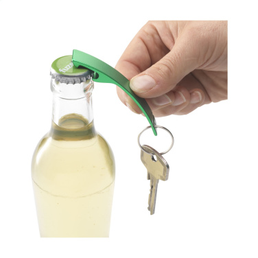 Logo trade promotional merchandise photo of: Alu Opener GRS Recycled keyring