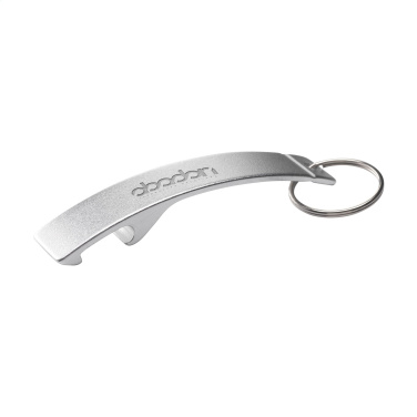 Logo trade promotional gifts image of: Alu Opener GRS Recycled keyring