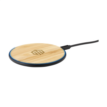 Logo trade promotional giveaways image of: Bamboo 10W Wireless Charger wireless fast charger