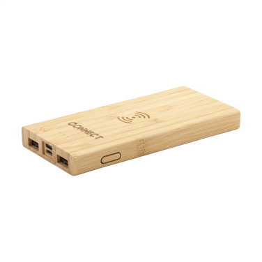 Logo trade promotional merchandise image of: Bamboo 8000 Wireless Powerbank wireless charger