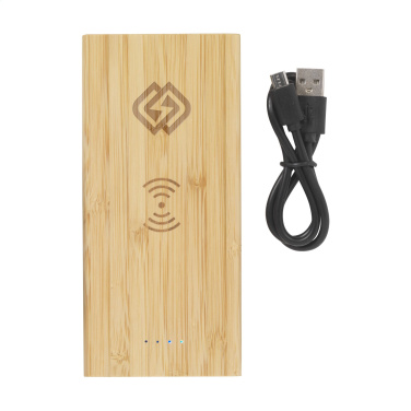 Logotrade advertising products photo of: Bamboo 8000 Wireless Powerbank wireless charger