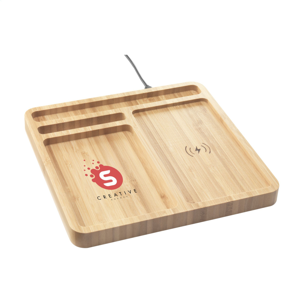 Logotrade promotional item image of: Bamboo Organizer charger