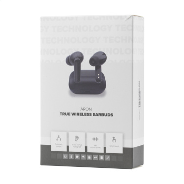 Logo trade promotional gifts picture of: Aron TWS Wireless Earbuds in Charging Case