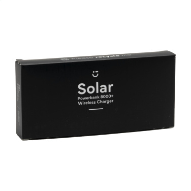 Logo trade advertising products image of: Solar Powerbank 8000+ Wireless Charger