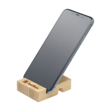 Logo trade advertising product photo of: Supporto Bamboo phone stand