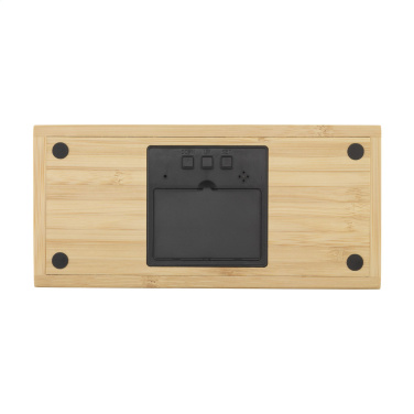 Logotrade corporate gift image of: Bamboo Alarm Clock with Wireless Charger
