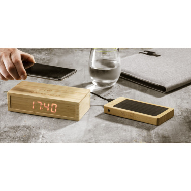 Logotrade corporate gift picture of: Bamboo Alarm Clock with Wireless Charger