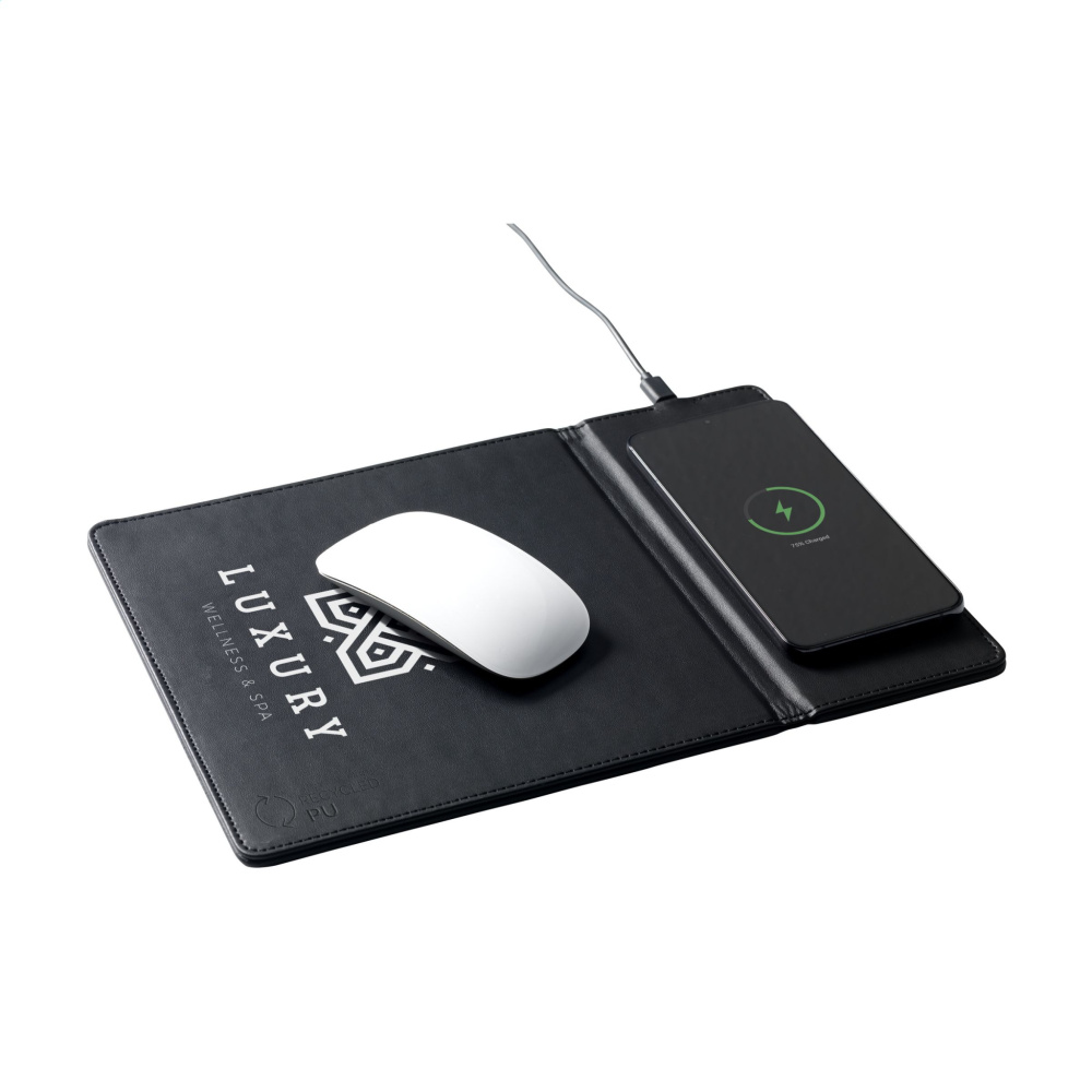 Logo trade promotional item photo of: RCS Recycled Wireless Charging Mousepad