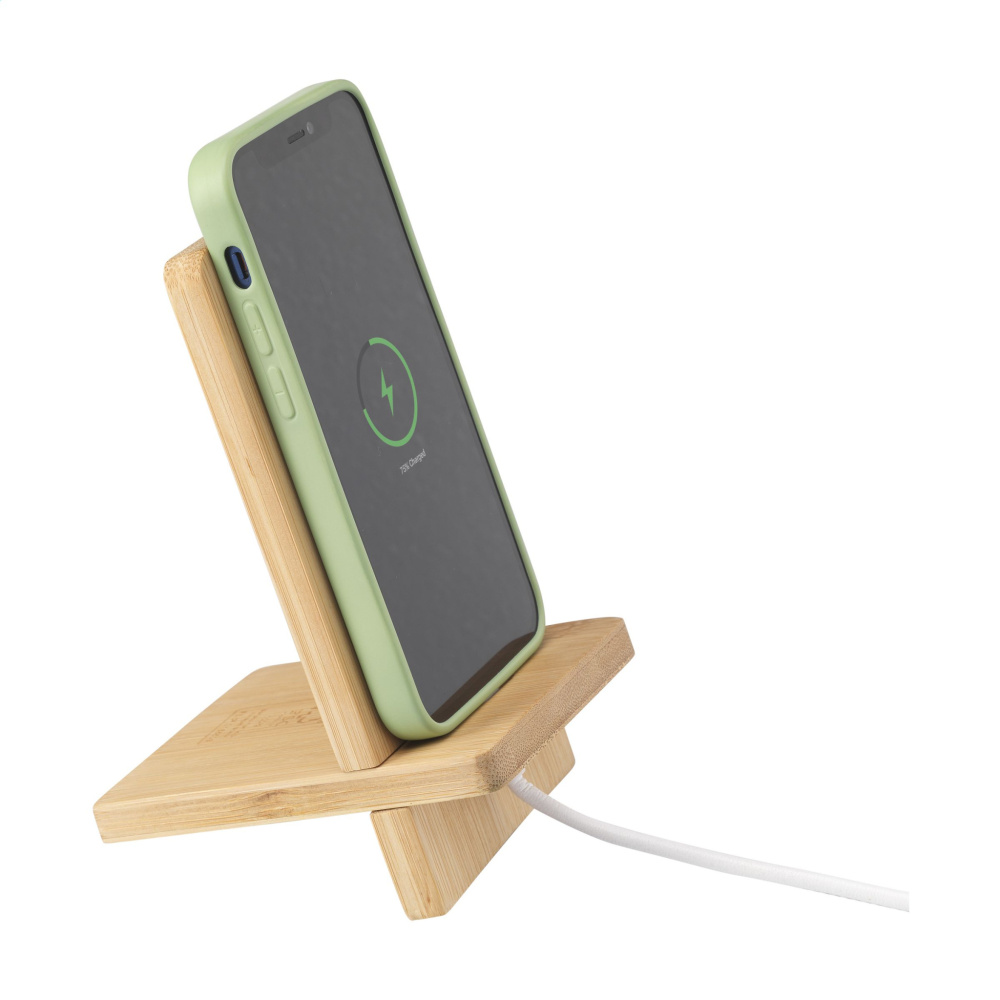 Logo trade promotional gifts picture of: Miyo Bamboo Phone Stand