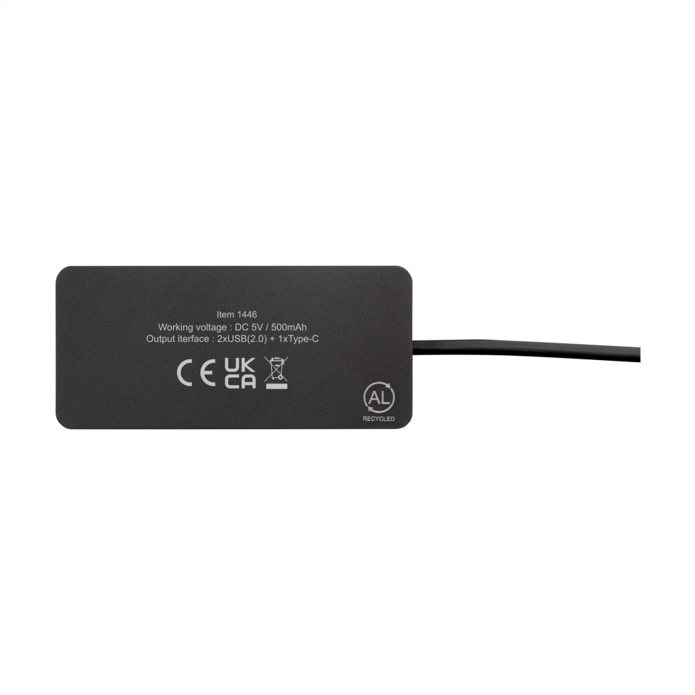 Logo trade corporate gifts picture of: Tecco GRS Recycled Alu USB Hub