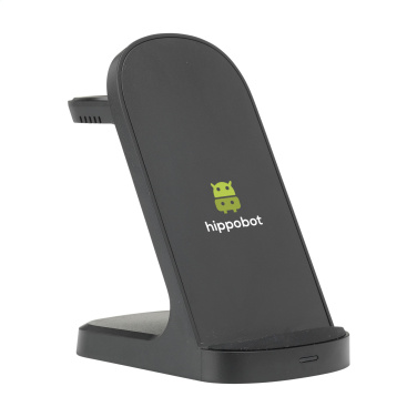 Logo trade promotional product photo of: Triple-Up RCS Recycled ABS Wireless Charger Stand