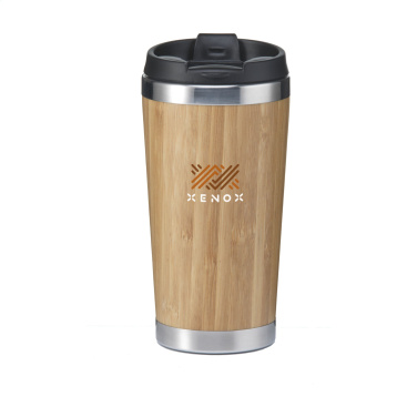 Logo trade promotional merchandise image of: Tokyo 450 ml bamboo thermo cup