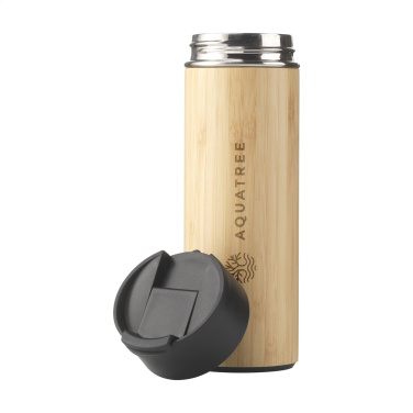 Logo trade business gift photo of: Sakura 360 ml bamboo thermo bottle/thermo cup