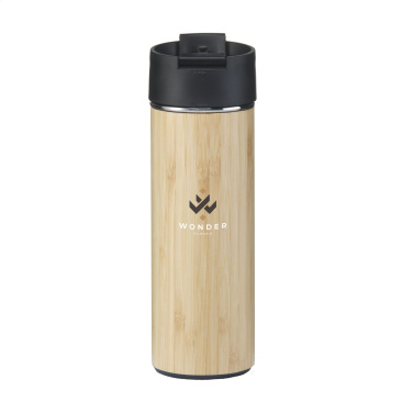 Logo trade business gifts image of: Sakura 360 ml bamboo thermo bottle/thermo cup