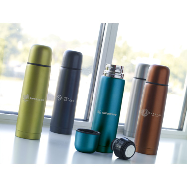Logo trade promotional giveaway photo of: Frosted Bottle RCS Recycled Steel 500 ml thermo bottle