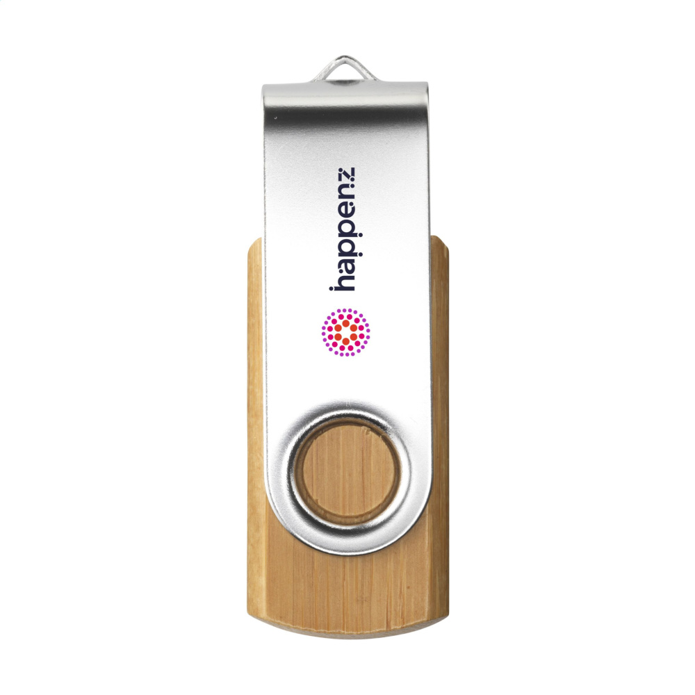 Logotrade promotional item image of: USB Twist Bamboo 64 GB