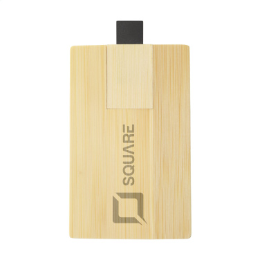 Logotrade promotional giveaway image of: CreditCard USB Bamboo 32 GB