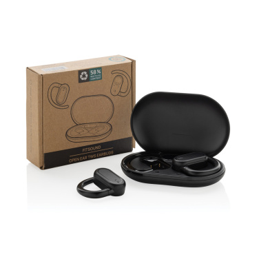 Logo trade promotional products picture of: Fitsound RCS recycled plastic open ear TWS earbuds